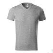 Kép 2/4 - Heavy V-neck Pólók unisex, sötétszürke melírozott
