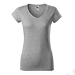 Kép 2/4 - Fit V-neck Pólók női, sötétszürke melírozott
