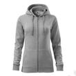 Kép 2/4 - Trendy Zipper Felső női, sötétszürke melírozott