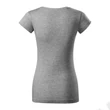 Kép 3/4 - Fit V-neck Pólók női, sötétszürke melírozott