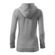 Kép 3/4 - Trendy Zipper Felső női, sötétszürke melírozott