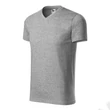 Kép 1/4 - Heavy V-neck Pólók unisex, sötétszürke melírozott