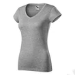 Kép 1/4 - Fit V-neck Pólók női, sötétszürke melírozott