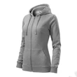 Kép 1/4 - Trendy Zipper Felső női, sötétszürke melírozott