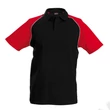 Kép 1/2 - KA226 POLO BASE BALL - CONTRAST POLO SHIRT, Black/Red