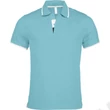 Kép 1/2 - KA245 MEN’S SHORT SLEEVE POLO SHIRT, Light Turquoise/White/Navy