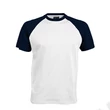 Kép 2/2 - KA330 BASE BALL - CONTRAST T-SHIRT, White/Navy