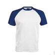 Kép 2/2 - KA330 BASE BALL - CONTRAST T-SHIRT, White/Royal Blue