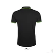 Kép 3/4 - SO00577 PASADENA MEN POLO SHIRT, Black/Lime
