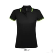 Kép 1/4 - SO00578 PASADENA WOMEN POLO SHIRT, Black/Lime