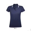 Kép 1/4 - SO00578 PASADENA WOMEN POLO SHIRT, French Navy/Neon Orange