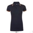 Kép 2/4 - SO00578 PASADENA WOMEN POLO SHIRT, French Navy/Neon Orange