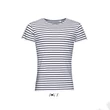 Kép 1/4 - SO01398 MILES MEN ROUND NECK STRIPED T-SHIRT, White/Navy