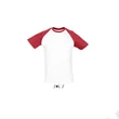 Kép 2/4 - SO11190 FUNKY MEN'S 2-COLOUR RAGLAN SLEEVES T-SHIRT, White/Red