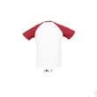 Kép 3/4 - SO11190 FUNKY MEN'S 2-COLOUR RAGLAN SLEEVES T-SHIRT, White/Red