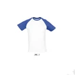 Kép 2/4 - SO11190 FUNKY MEN'S 2-COLOUR RAGLAN SLEEVES T-SHIRT, White/Royal Blue
