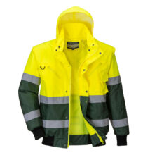 X Hi-Vis Bomber kabát, sárga/zöld