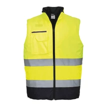 Hi-Vis kéttónusú mellény, sárga/sötétkék