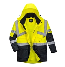 Hi-Vis kéttónusú lélegző kabát, sárga/sötétkék