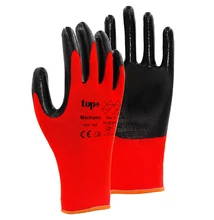 TOP MECH NITRIL RED Mechanikai védőkesztyű, piros/fekete