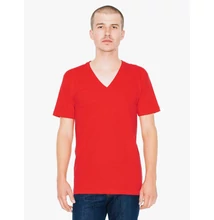 AA2456 UNISEX FINE JERSEY V-NECK T-SHIRT, Red