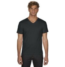 AN362 ADULT FEATHERWEIGHT V-NECK TEE, Black