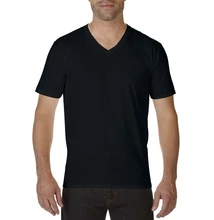 GI41V00 PREMIUM COTTON® ADULT V-NECK T-SHIRT, Black