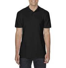 GI64800 SOFTSTYLE® ADULT DOUBLE PIQUÉ POLO, Black