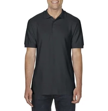 GI85800 PREMIUM COTTON® ADULT DOUBLE PIQUÉ POLO, Black