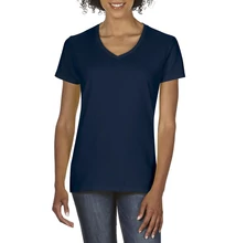 GIL4100V PREMIUM COTTON® LADIES' V-NECK T-SHIRT, Navy