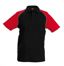 KA226 POLO BASE BALL - CONTRAST POLO SHIRT, Black/Red