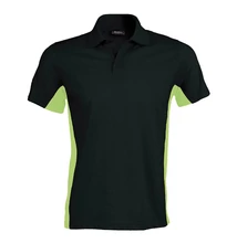 KA232 FLAG - SHORT SLEEVE BI-COLOUR POLO SHIRT, Black/Lime