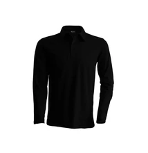 KA243 MEN'S LONG SLEEVE PIQUE POLO SHIRT, Black