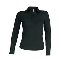KA244 LADIES' LONG SLEEVE PIQUE POLO SHIRT, Black