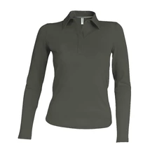 KA244 LADIES' LONG SLEEVE PIQUE POLO SHIRT, Dark Khaki