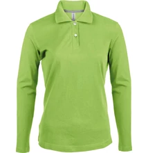 KA244 LADIES' LONG SLEEVE PIQUE POLO SHIRT, Lime