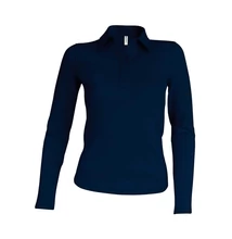 KA244 LADIES' LONG SLEEVE PIQUE POLO SHIRT, Navy