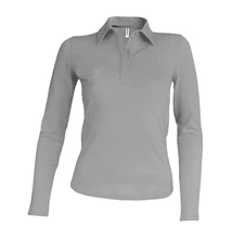 KA244 LADIES' LONG SLEEVE PIQUE POLO SHIRT, Oxford Grey