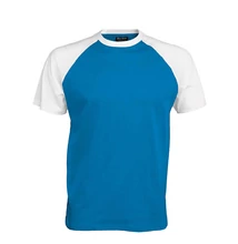 KA330 BASE BALL - CONTRAST T-SHIRT, Aqua Blue/White