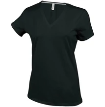 KA381 LADIES' SHORT SLEEVE V-NECK T-SHIRT, Black