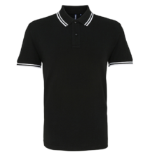 AQ011 MEN'S CLASSIC FIT TIPPED POLO, Black/Red