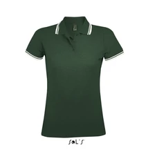 SO00578 PASADENA WOMEN POLO SHIRT, Forest Green/White