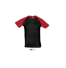 SO11190 FUNKY MEN'S 2-COLOUR RAGLAN SLEEVES T-SHIRT, Black/Red