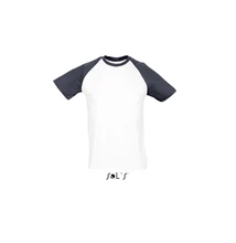 SO11190 FUNKY MEN'S 2-COLOUR RAGLAN SLEEVES T-SHIRT, White/Red