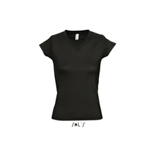 SO11388 MOON WOMEN’S V-NECK T-SHIRT, Deep Black