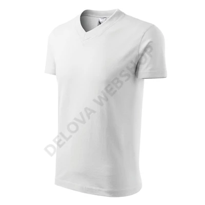 V-neck Pólók unisex, fehér