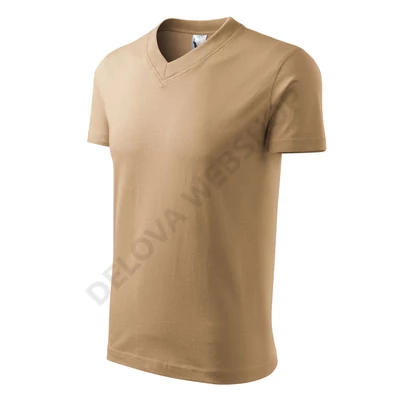 V-neck Pólók unisex, homokszin