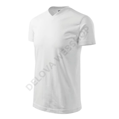 Heavy V-neck Pólók unisex, fehér