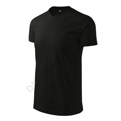 Heavy V-neck Pólók unisex, fekete