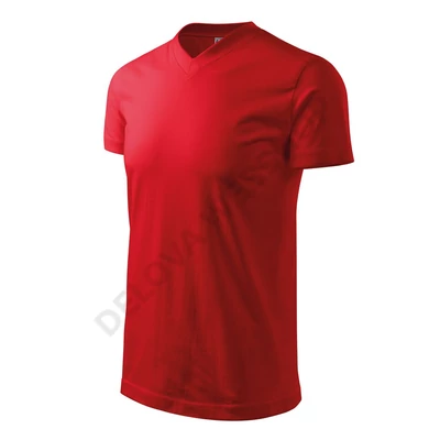 Heavy V-neck Pólók unisex, piros